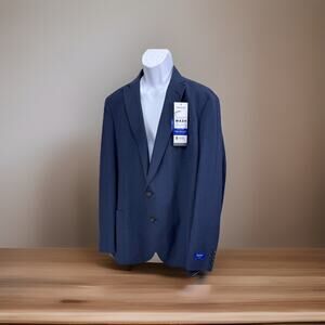 Haggar Men's Blazer Blue X-Large(48/50) Stretch Cotton Smart Wash Sports Coat